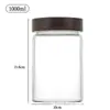 Frasco de Almacenamiento de Madera de Acacia para Uso Diario Frasco Transparente de Borosilicato Alto con Tapa Frasco de Almacenamiento de Vidrio Frasco de Vidrio Sellado