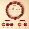 Novo Bracelete Colorido de Vidro para Cinzas de Incenso Estilo Chinês para Homens e Mulheres, Celebração de Ano Novo Bracelete Zodíaco Roxo Dourado Areia Três-em-Um e Seis-em-Um