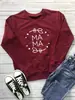 MAMA estampado de puntos blanco y negro suéter de cuello redondo popular en la calle europea y americana nuevo de comercio exterior todo a juego