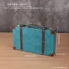 Maleta de madera de estilo europeo vintage, maleta de cuero antigua, caja de almacenamiento, pieza de exhibición para escaparates, accesorio para cine y fotografía, caja decorativa