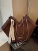 Bolso tote retro mate estilo coreano para mujer, nuevo modelo otoño e invierno 2026, simple, moderno, de alta gama, para llevar en el hombro y debajo del brazo
