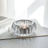 Candelabro de mesa de cristal con cuentas planas transparentes, moderno y sencillo, con sierra para velas románticas para cenas, restaurantes y B&amp;B, decoración.