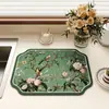Novo Tapete Drenante Clássico Estilo Chinês de Terra de Diatomáceas para Cozinha, Resistente a Manchas e Fácil de Limpar, Tapete para Mesa de Jantar, Tapete Absorvente de Água Antiderrapante para Tigelas e Hashis na Sala de Estar