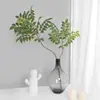 Plantas verdes artificiales, hojas de glicinia de madera pintada, decoraciones de plantas verdes para interiores del hogar y bodas, árboles artificiales, arreglos florales, nandina de madera pintada