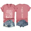 Camiseta de manga corta con cuello en V para mujer, moderna y elegante, Midnight Margaritas Amazon eBay estación independiente