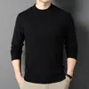 Suéter de Lana para Hombre Cuello Medio Alto Otoño e Invierno Engrosado Cálido Capa Interior Capa Base Tejido Suéter para Hombre Papá 450g