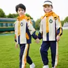 Chaqueta de uniforme escolar de primaria, ropa de clase para niños, primer grado, traje de primavera y otoño, ropa de jardín de infantes de tres piezas, otoño e invierno.