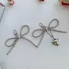 Corea del Sur Dongdaemun Bolso de Plata con Cuentas y Lazo Llavero Colgante Accesorios para AirPods Colgante de Amor Avanzado