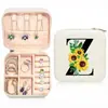 Caja de joyería portátil exquisita de alta gama en color de stock logo impreso caja de joyería aretes anillo caja de almacenamiento de joyería