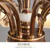 Versátil candelabro de cobre estilo americano para sala de estar, comedor, dormitorio principal, estudio, gran candelabro vintage estilo europeo