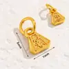 Estilo Chinês Antigo Ouro Óleo Gotejante Liga Metal com Furo Passante Contas Soltas Pequeno Pingente Pulseira Colar DIY Acessórios de Joias