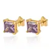Suministro Directo Transfronterizo de Pendientes Geométricos de Acero Inoxidable con Incrustaciones de Circonita, Pendientes de Lujo de Gama Alta para Mujer, Accesorios para Orejas de Moda 18K