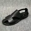 Sandalias de Hombre Transfronterizas Piel Genuina 2026 Nuevas Sandalias de Playa de Verano Antideslizantes Talla Grande de Doble Uso para Exteriores para Hombres