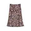 Saia de chifon de cintura alta com estampa de leopardo de camada dupla para mulheres, saia bodycon justa sexy e elegante para o verão de 2026, saia curta hot girl