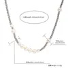 Collar de Acero de Titanio con Perlas y Cuentas de Acero Empalmadas, Estilo Europeo y Americano, No se Desvanece, para Hombres y Mujeres, Sencillo y Versátil, Cadena para Suéter de Lujo Ligero, Accesorio de Cuello de Moda