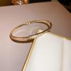 Pulsera Geométrica Abierta Incrustada con Diamantes, Lujo Ligero, Gama Alta, Pulsera de Moda Personalizada, Elegante, Simple y Versátil para Mujer