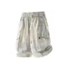 Camiseta corta de manga corta moderna estilo americano, pantalones cortos de trabajo casuales de verano de alta gama tie-dye, traje deportivo moderno estilo americano