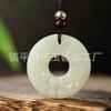 Mayorista de Fabricante Jade Blanco Afgano Natural Colgante Hebilla de Seguridad Doble Pixiu Jade Hebilla de Seguridad Jade Accesorios Colgante