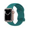 Correa de silicona transpirable con estampado de leopardo para Apple Watch iWatch Series, hebilla de mariposa, color sólido