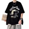 Camiseta de Manga Corta para Hombre Verano Nuevo Estilo Americano High Street Marca de Moda Diseño Versátil Nicho Suelta Media Manga para Estudiantes