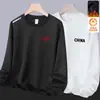 380 gramosSudadera con forro polar para hombre, estilo otoño e invierno, holgada, versátil, sin capucha, cuello redondo, top casual