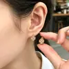 Pendientes coreanos Dongdaemun de alta venta, exquisitos, de alta gama, de lujo ligero, de acero inoxidable, acero de titanio, con diamantes completos, en forma de corazón, trébol de cuatro hojas