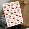 Funda Protectora Estilo Coreano con Lazo y Cerezas, Succión Lateral, Separación, para Tableta Nuevo iPad 10ª Generación 10.2/ 9.7 pulgadas, Estuche Duro