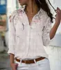 Comercio Exterior Transfronterizo 2024 Cárdigan para Mujer Europeo y Americano Camisa de Manga Larga con Estampado de Flores 3D Top de Alta Gama Versátil para Mujer