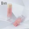 Tubo de Brillo Labial Coreano 2.5g Botella de Brillo de Labios Rosa Translúcido Gradiente Líquido Sombra de Ojos Botella de Brillo de Labios Cepillo Pequeño Botella Vacía