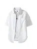 Camisa de Solapa de Nuevo Estilo Verano 2026 para Hombre, Transpirable con Sensación de Hielo, Cómoda, Versátil, Holgada, Talla Grande, Camisa de Manga Corta de Color Sólido para Hombre