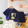 Camisa Polo de Manga Curta para Meninos Roupa de Verão 2025 Nova Moletom Fino Infantil Manga Meia Moda para Meninos Camiseta Tendência