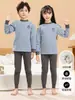 Ropa y Pantalones de Algodón Puro de Otoño para Niños, Pijamas Infantiles, Conjunto de Ropa Interior Térmica para Niños Pequeños y Medianos, Camiseta de Algodón Base para Bebés Niñas