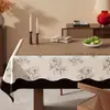 Toalha de Mesa Estilo Vintage, Lavável, Impermeável, à Prova de Óleo, Resistente ao Calor, Capa de Mesa de Jantar em PVC Retro Francês, Toque de Luxo Leve de Alta Qualidade