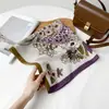 Bufanda de Algodón Lino Seda Espiga de Moda y Versátil con Estampado de Cadena de Alta Gama, Bufanda Decorativa para Cuello, Bufanda para Mujer al por Mayor