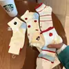 Calcetines de Media Caña con Lunares de Colores de Cachorro Lindo para Mujer, Calcetines Cortos de Primavera y Verano, Calcetines Finos de Moda de Celebridad de Internet de Estilo Japonés