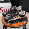 Zapatos de moda de lujo ligero, zapatos de hombre de alta calidad, cuero impermeable de alta gama, suela gruesa, zapatos deportivos casuales para correr, zapatos de tres rayas Forrest Gump