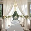 Cortina de gasa de malla blanca transfronteriza para decoración de escena de fiesta de boda al aire libre, fondo, arco de boda, cortina de tela para boda