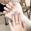 Manicura Uñas Portátiles Ojo de Gato Parches de Uñas Hechos a Mano Color Champaña Uñas Postizas Mayoreo Extraíbles y Versátiles