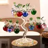 Casa del Árbol de Manzana de Cristal Regalo de Inauguración Decoración de Árbol de Cristal Adornos Esenciales Regalos de Inauguración Práctico