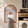 Placa arranhadora de sisal arqueada listrada retrô para gatos, protetor de parede resistente ao desgaste, placa arranhadora de gato empilhável para paredes da sala de estar, suprimentos para arranhar gatos