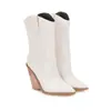 Transfronterizo 2026 Otoño/Invierno Nuevo Estilo Wish Moda de Comercio Exterior Botas de Tacón Alto Grueso Punta Fina Media Pantorrilla Botas Talla Grande Venta al por Mayor