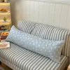 Almofada longa de algodão puro com estampa de desenho animado, estilo Ins, fresca e simples, uma almofada especial para meninas dormirem, adequada para dormir de lado e como almofada para as pernas