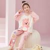 Pijama para Niñas Primavera y Otoño Algodón Puro Traje de Manga Larga Princesa Merleti Bebé Niña Pequeña Ropa Delgada para Casa