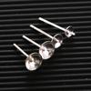 Accesorios chapados en plata S925, soporte para perlas, pasador para oreja con placa para cuentas de clavo para oreja colgante, pasador de cuenco DIY, soporte vacío, pasador de cabeza cóncava, venta al por mayor