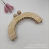 Bolsa de madera maciza al por mayor, accesorios portátiles, semicírculo, boca de madera, marco de clip de madera dorado, mango de madera, bricolaje, hecho a mano.