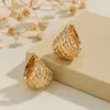 Pendientes Geométricos Plegados de Moda Europeos y Americanos Diseño de Nicho Minimalista Versátil Pendientes Dorados de Alta Gama para Mujer