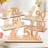 Regalo en Efectivo 60 Cumpleaños Logo Digital de Madera Lámpara de Hada Corbatas 70 Años Aniversario de Boda Decoración de Mesa
