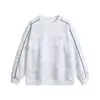 Moletom Tendência Outono/Inverno 2026 de Marca, Algodão Tie-Dye, Gola Redonda, Manga Longa para Homens, Jaqueta com Gola Listrada Canelada, Jaqueta Longa Masculina