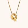Collar de Diseño de Nicho de Moda Transfronterizo Ins Europeo y Americano Acero Inoxidable Chapado en Oro de 18 Quilates Collar con Letras de Burbuja de Alta Gama para Mujer