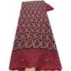 Tecido de renda com bordado floral por toda parte, vestido estilo étnico de Gana tecido de renda